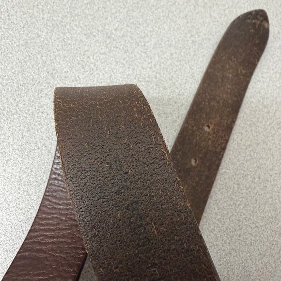 Eddie Bauer Leather Belt Mens 36? Brown Brass Classic Casual Preppy Pebbled - Picture 7 of 9